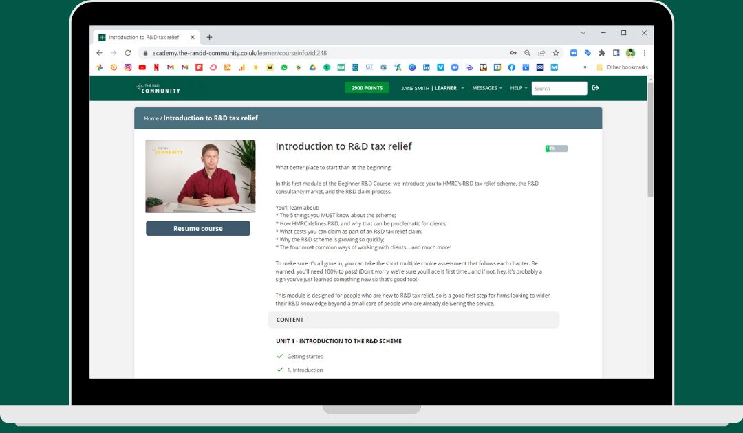 Free Training On R D Tax Relief Claims The R D Community